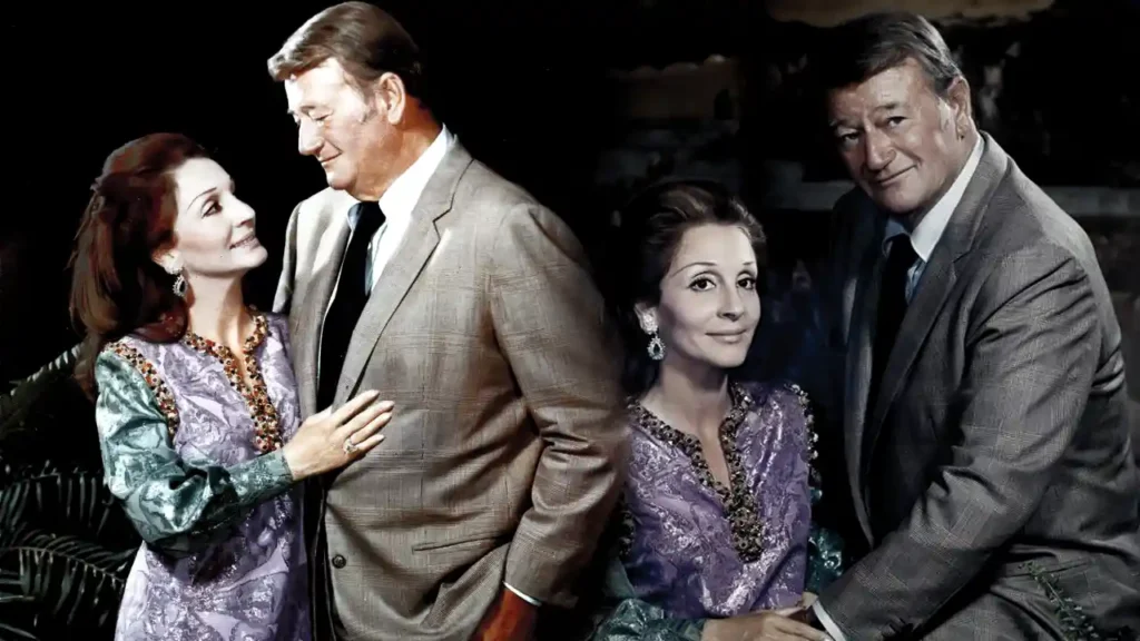 John Wayne with his third wife Pilar Pallete